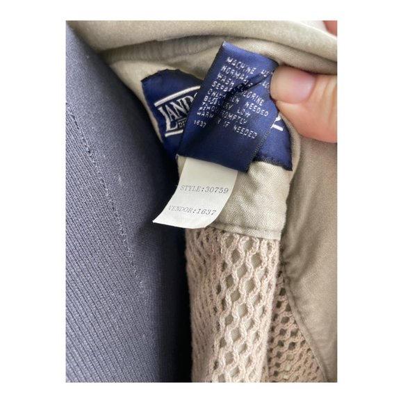 Lands End Men's Utility Vest Active Safari Field Fishing Travel Sz L Tan Khaki - Picture 11 of 12